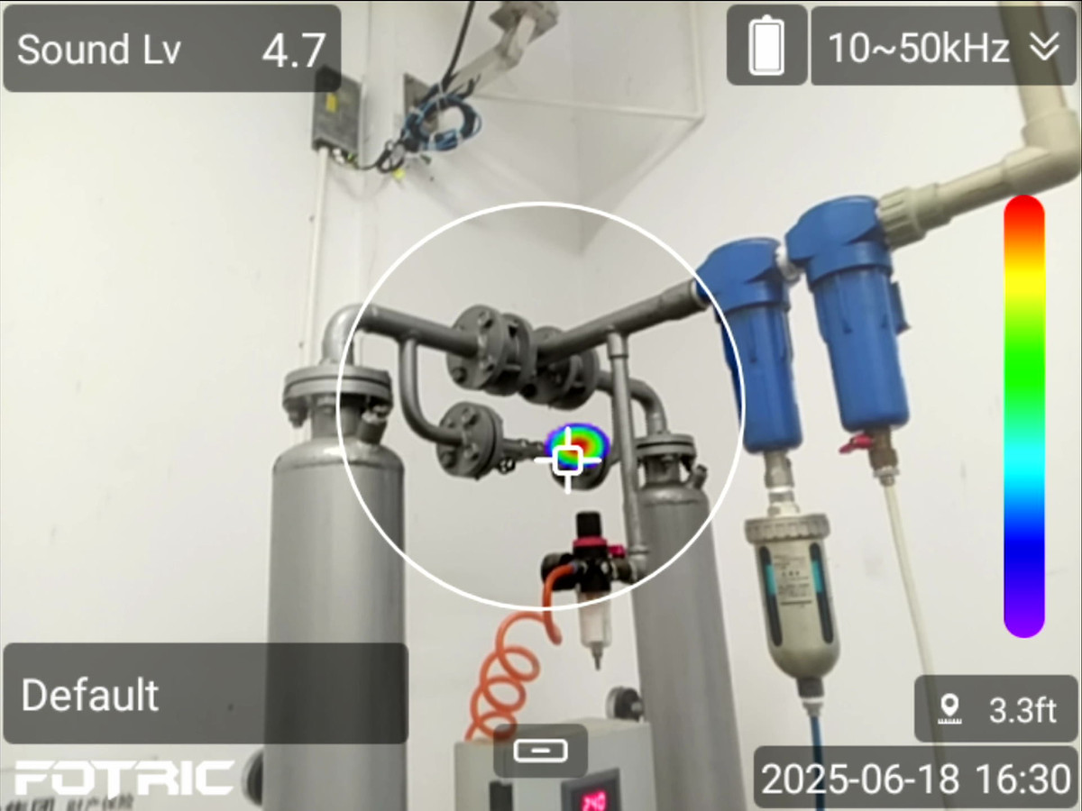 Compressed air leak detection survey